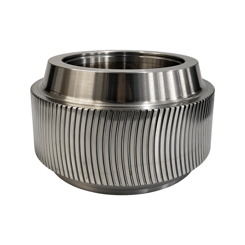 Coque de rouleau à dents incurvées pour moulin à granulés